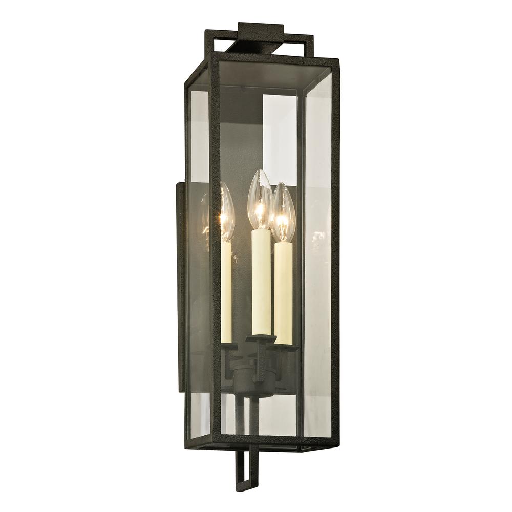 Troy Lighting Beckham 3 Light Forged Iron 21 5 In H Outdoor Wall Troy Lighting Beckham 3 Light Forged Iron 21 5 In H Outdoor Wall Mount Sconce