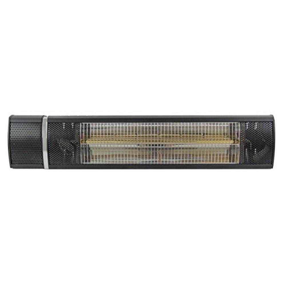 Electric Patio Heaters Outdoor Heating The Home Depot 1 500 Watt Infrared Wall Mount Black Electric Patio Heater
