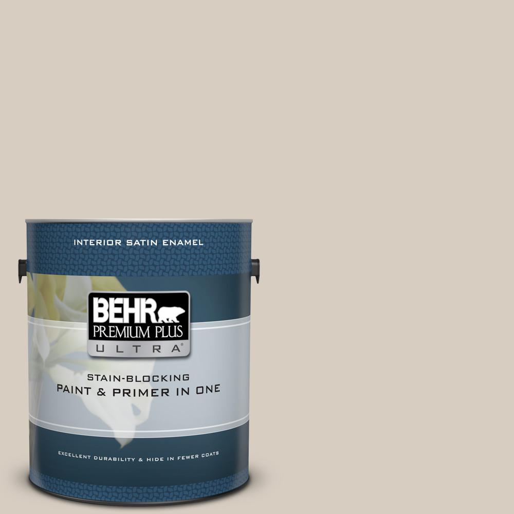 BEHR Premium Plus Ultra 1 Gal. #PPU7-09 Aged Beige Satin Enamel ...