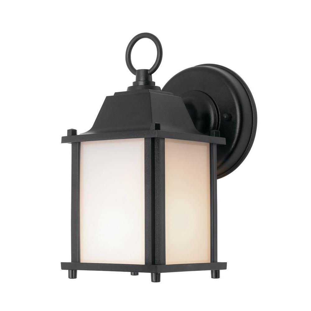 Newport Coastal Square Black Wall Lantern Sconce With Bulb 7974
