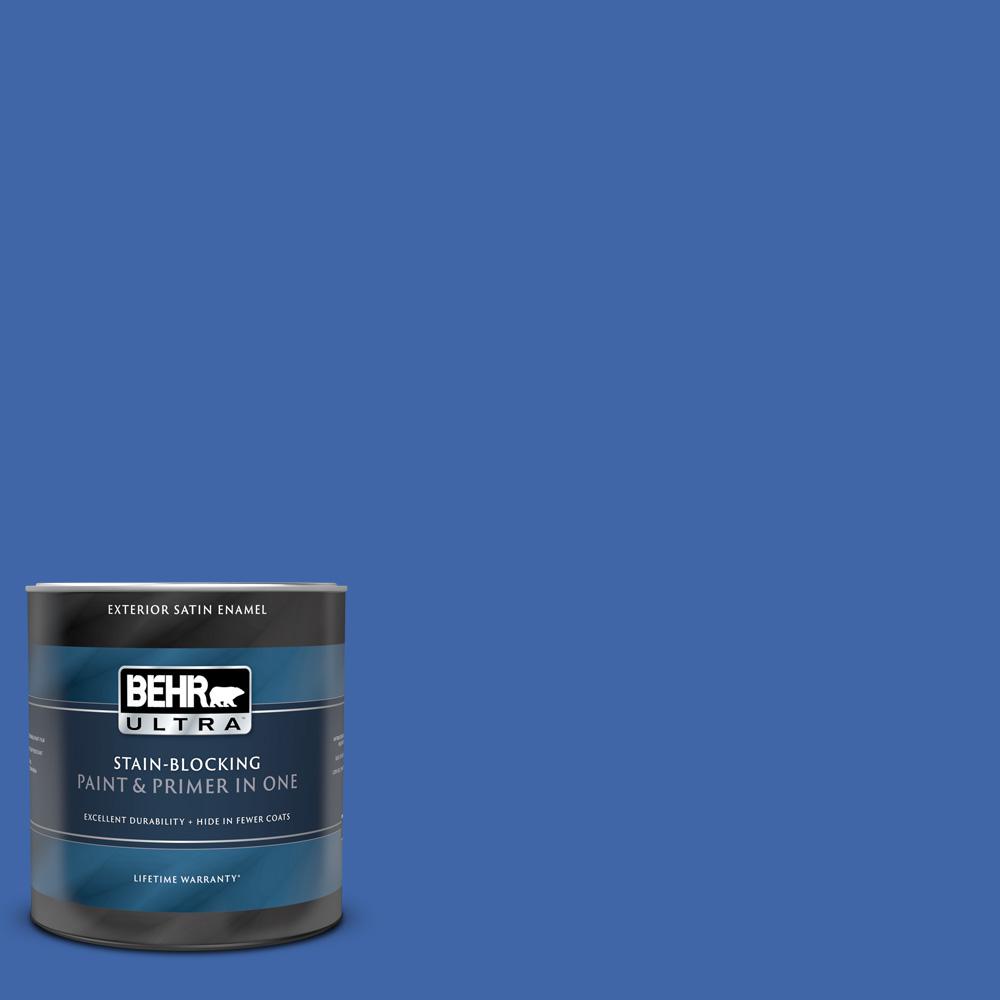 Behr Ultra 1 Qt. #p530-6 Indigo Batik Satin Enamel Exterior Paint And 