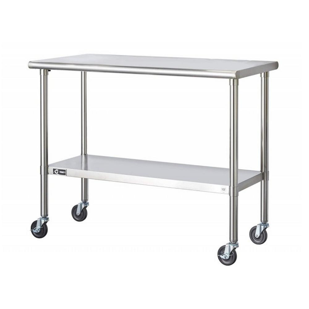 EcoStorage 48 in. NSF Stainless Steel Table with Wheels ...