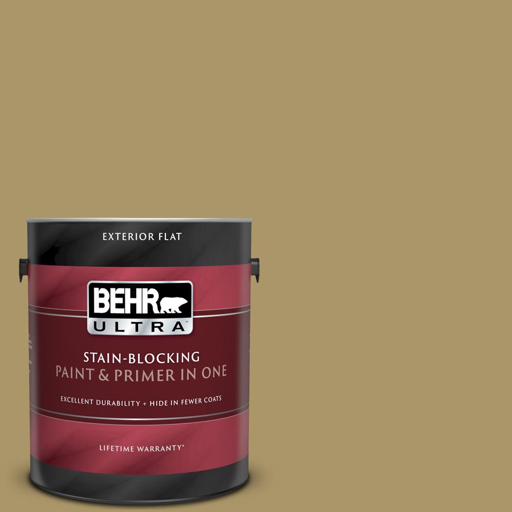 BEHR ULTRA 1 Gal. #PPU8-05 Eco Green Flat Exterior Paint And Primer In ...