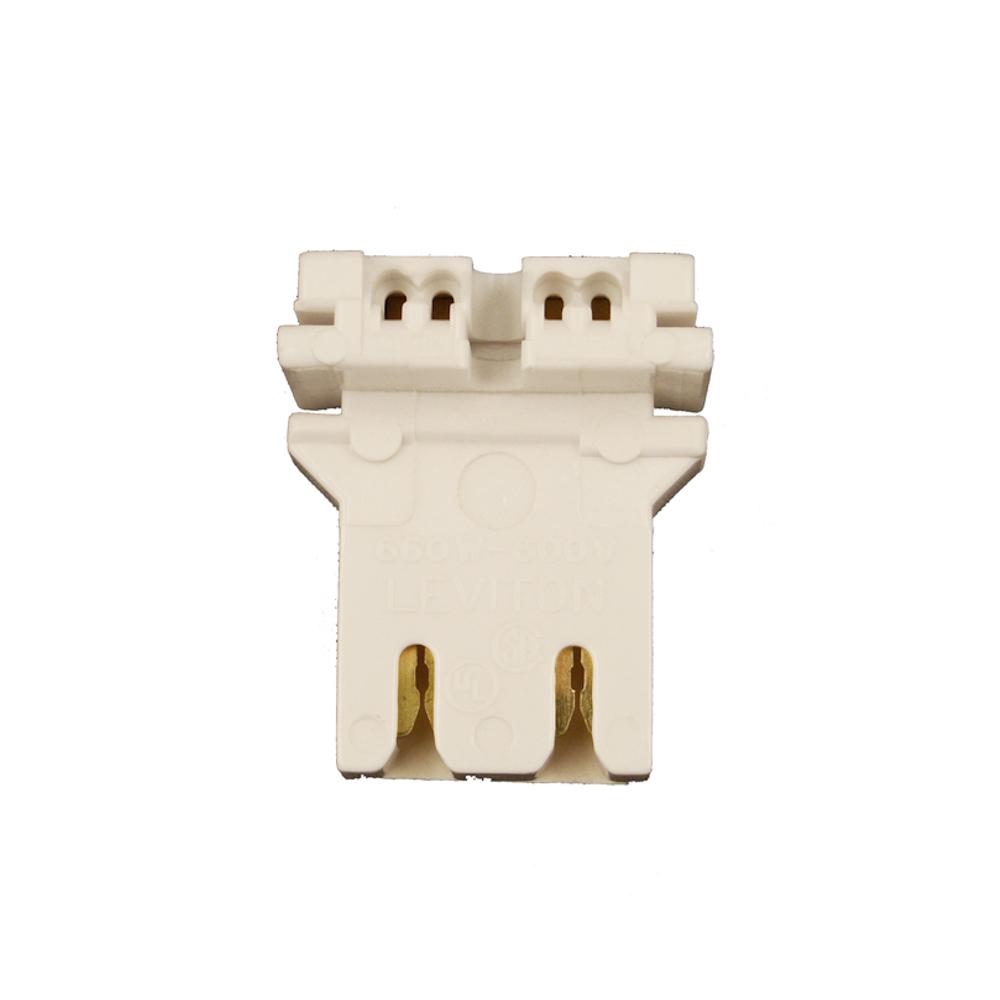 Leviton 660w Medium Base Bi Pin U Shaped Lamp Slide On Self Aligning Straight In Double Edge Fluorescent Lampholder White