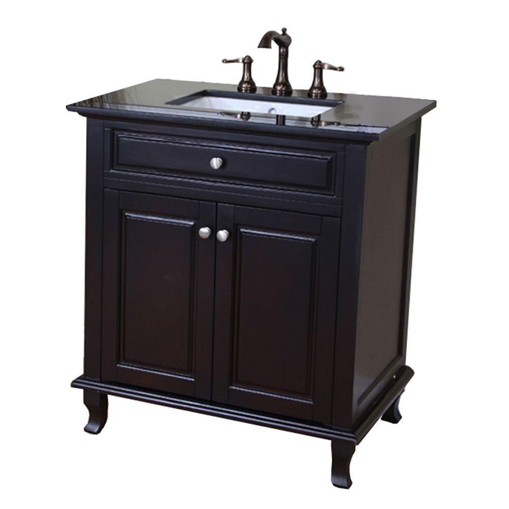 Bellaterra Home Durham BG 32 in. Single Vanity in Dark Mahogany with