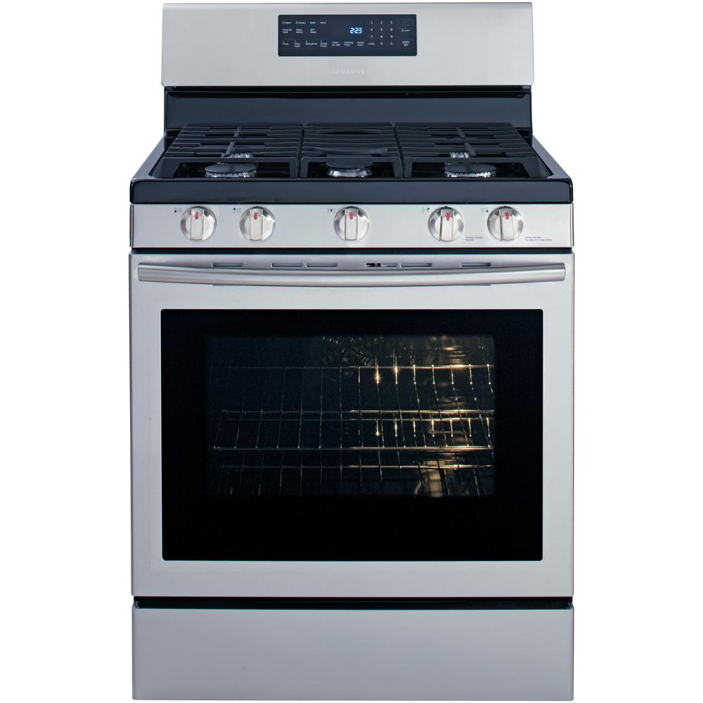 samsung 30 in 5 8 cu ft gas range with self cleaning and fan