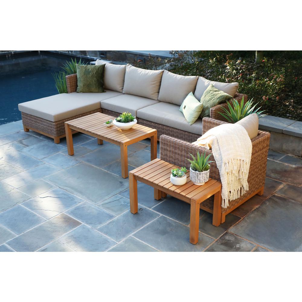 Canopy Hillgrove 6 Piece Resin Wicker Outdoor Sectional With Sunbrella Heather Beige Cushions Sec2020hil The Home Depot