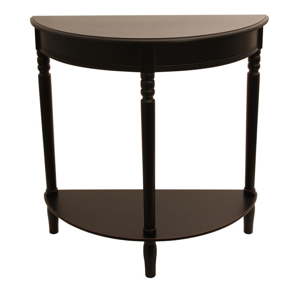 Decor Therapy Simplicity Antique White Half Round Console Table Decor Therapy Simplicity Eased Edge Black Half Round Console Table