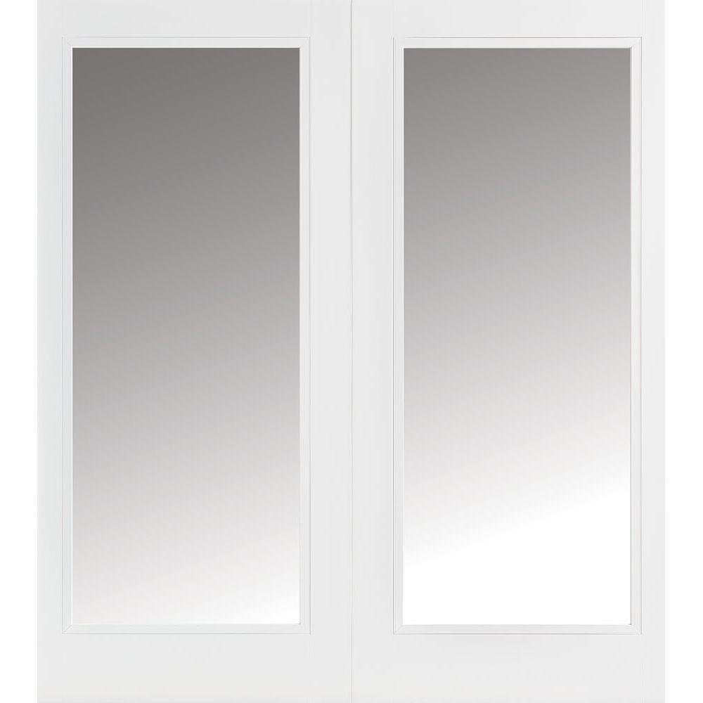 Masonite 72 In X 80 Primed White Fiberglass Prehung Right Hand Primed White Fiberglass Prehung Right Hand Inswing Full Lite Clear Glass Smooth Patio Door Brickmold