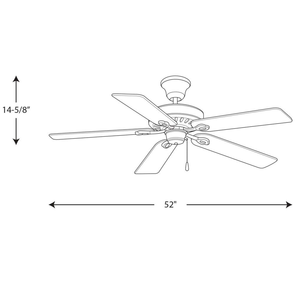 Progress Lighting Signature Collection 52 In Indoor Forged Black Classic Ceiling Fan