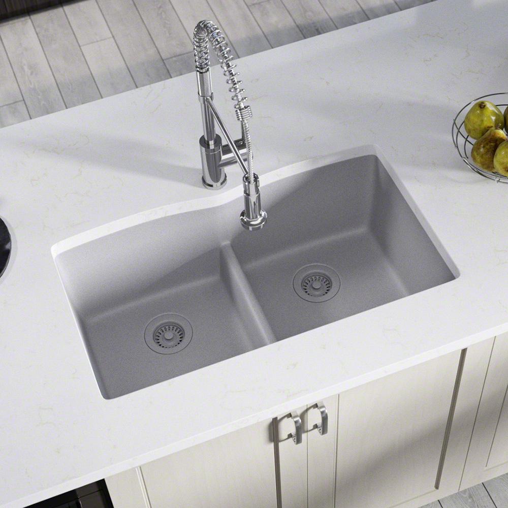 Mr Direct All In One Undermount Kitchen Sink Composite Granite 33