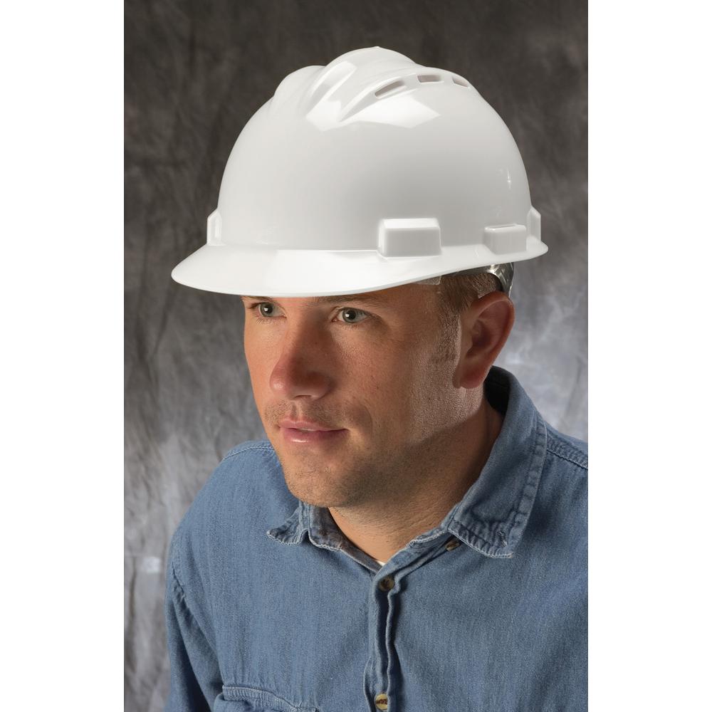 Vinyl Brow Pad Orange One Size Bullard 62ORV Standard Series Vented Cap Style Hard Hat 4 Point Pin Lock Suspension