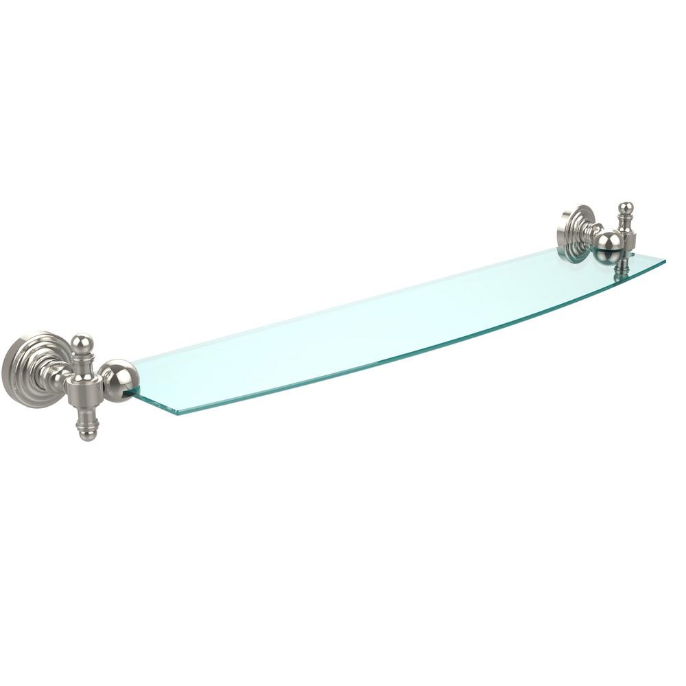 MOEN Lounge 24 in. W Glass Bath Shelf in Spot Resist Brushed Nickel