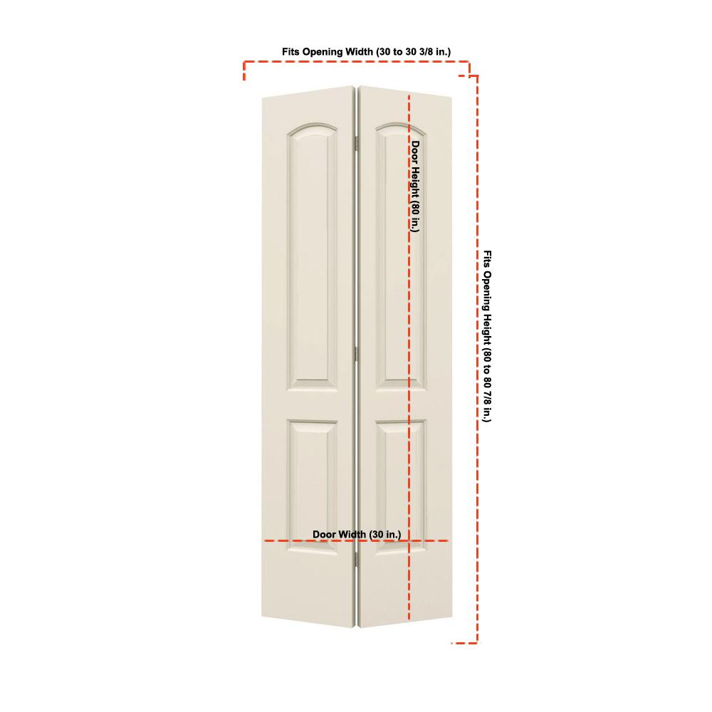 Masonite 30 In. X 80 In. Roman 2-Panel Round Top Primed Whited Hollow ...