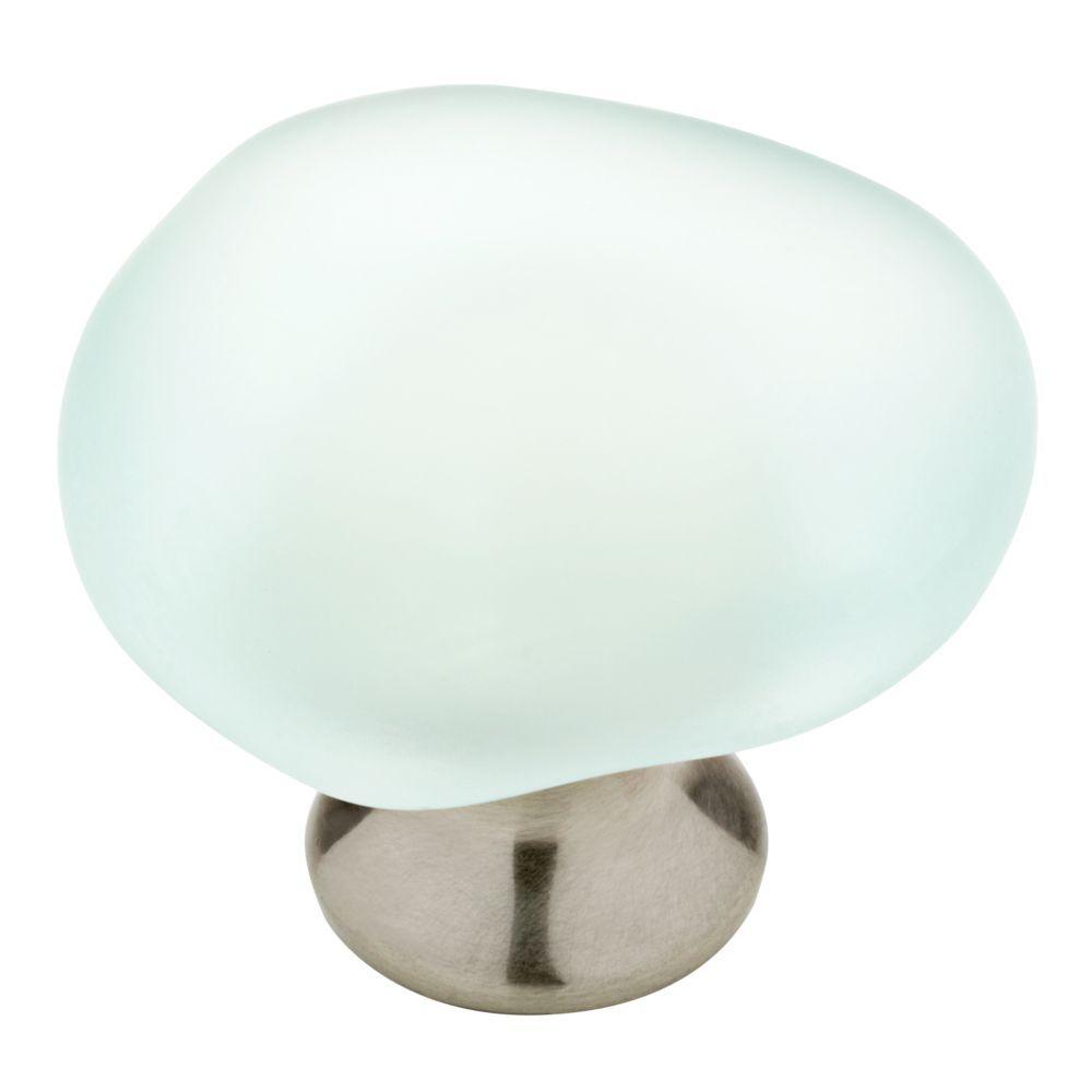 Liberty 1 1 2 In Satin Nickel And Sea Glass Cabinet Knob P31017C