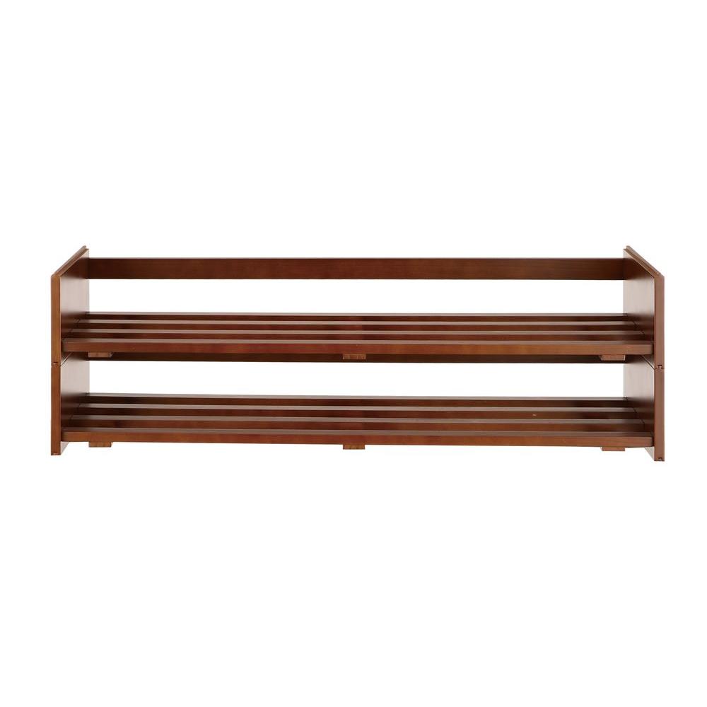 Neu Home 2 Tier 8 Pair Shoe Organizer In Mahogany 17081w The Neu Home 2 Tier 8 Pair Shoe Organizer In Mahogany