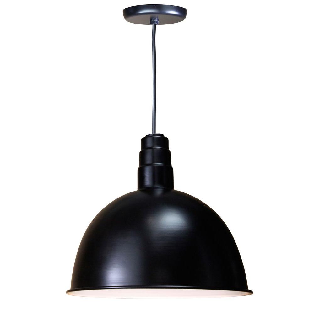 Illumine 1 Light Outdoor Black Deep Bowl Pendant