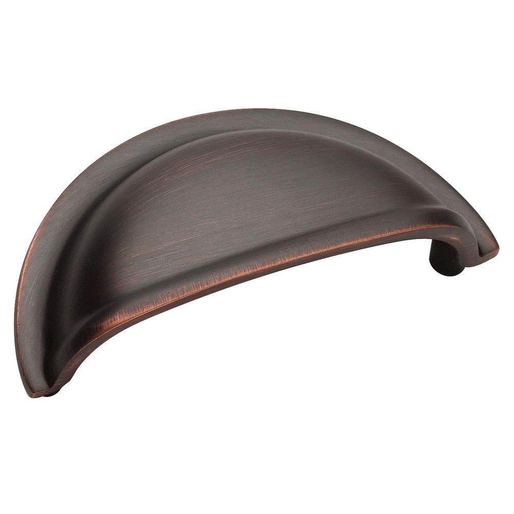Amerock Solid Br 3 In Oil Rubbed Bronze Cup Pull Bp4235orb The Oil Rubbed Bronze Cup Pull