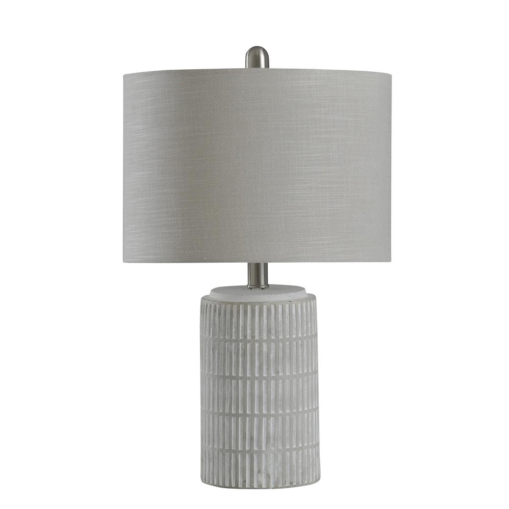 grey and white table lamp