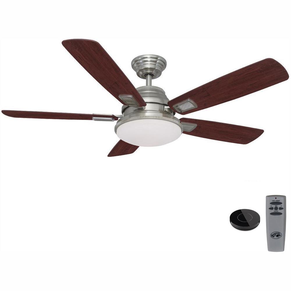 Hampton Bay Rothley 52 In Led Brushed Nickel Ceiling Fan With