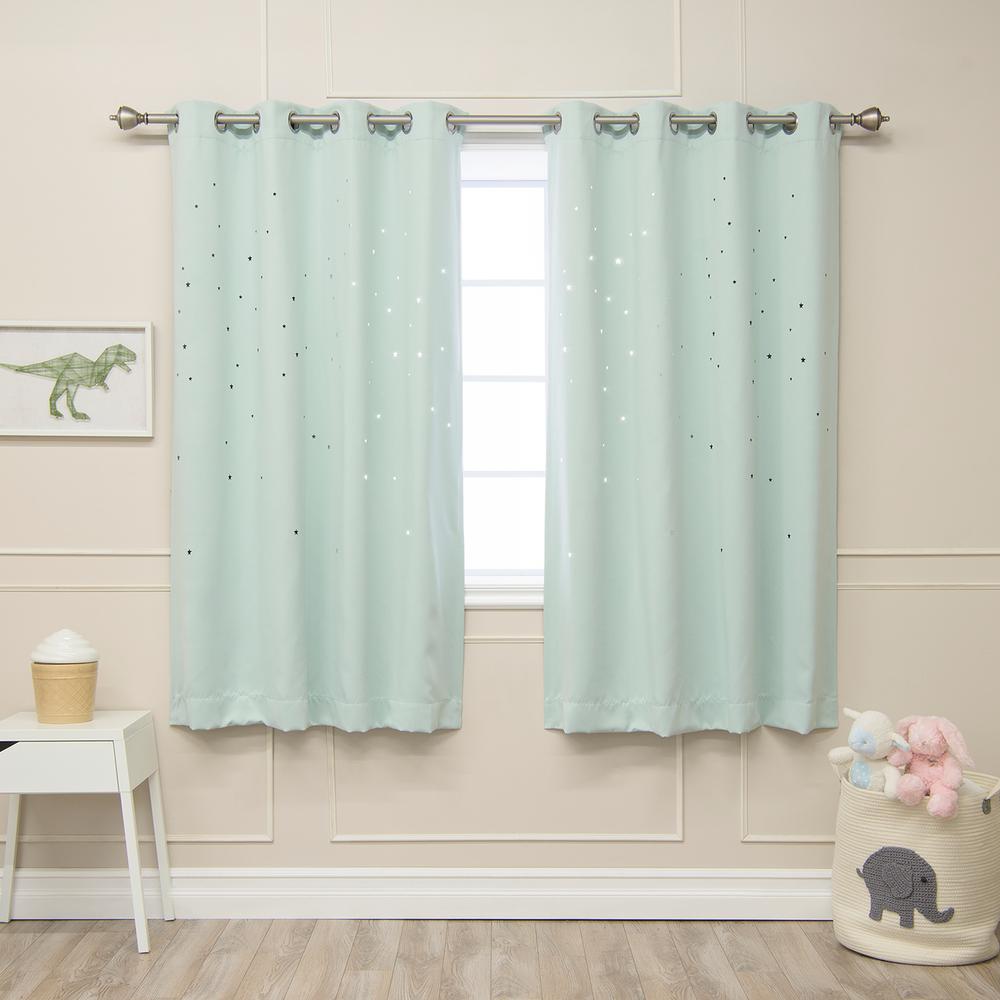 Best Home Fashion 63 In L Star Cut Out Blackout Curtains In Mint