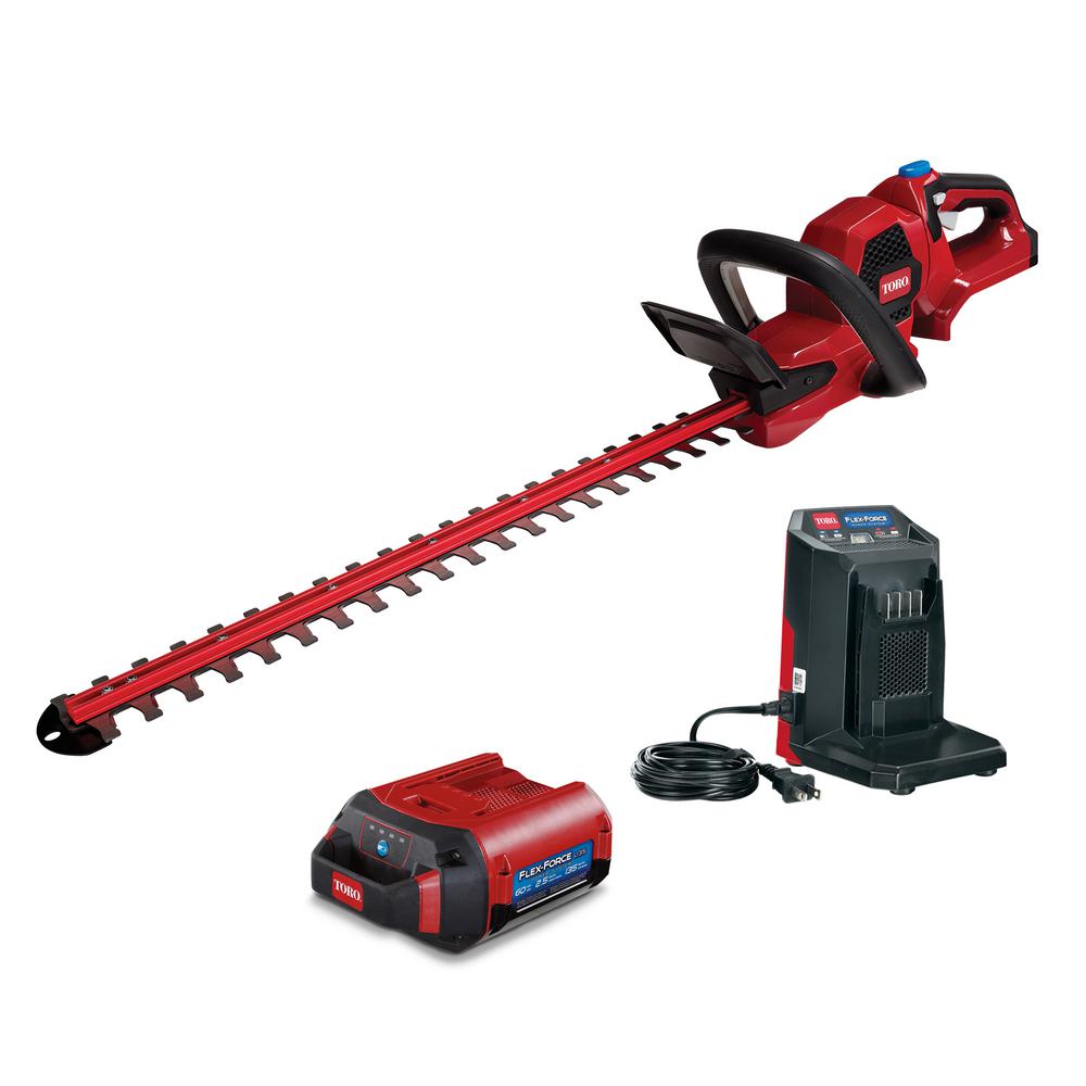 Toro Flex-Force 24 in. 60-Volt Max Lithium-Ion Cordless Hedge Trimmer - 2.5 Ah Battery and Charger Included