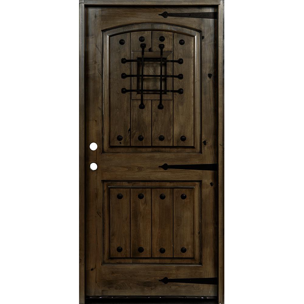 Krosswood Doors 42 In X 80 In Mediterranean Knotty Alder Arch