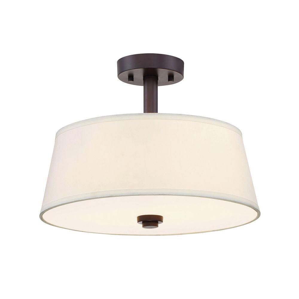 Designers Fountain Studio 2-Light Satin Bronze Interior Semi Flush ...