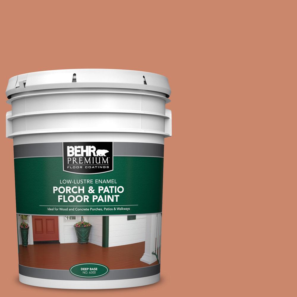 Behr Premium 5 Gal 230d 5 Aztec Brick Low Lustre Enamel Interior Exterior Porch And Patio Floor Paint