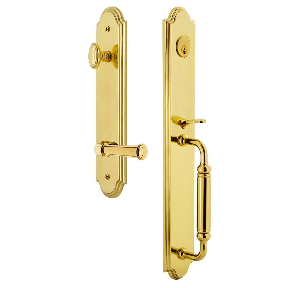 Polished Brass Grandeur Georgetown Rosette with Left Handed Portofino Lever Single Dummy