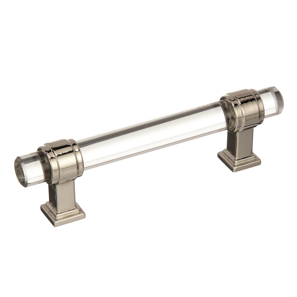 glacio 3-3/4 in. (96 mm) center-to-center clear/polished nickel cabinet pull