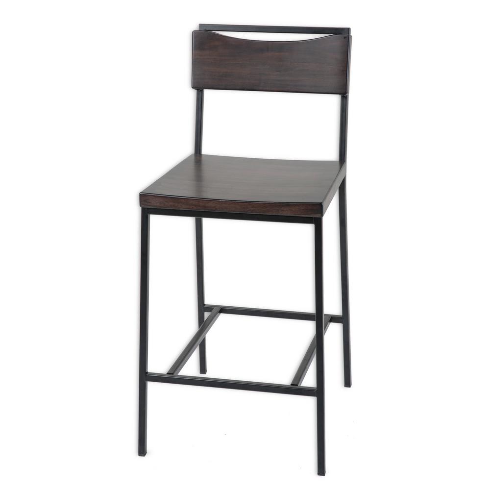 Fashion Bed Group 30 In Columbus Metal Bar Stool With Black Cherry Columbus Metal Bar Stool With Black Cherry Wooden Seat And Matte Frame Finish C1x130 The Home Depot