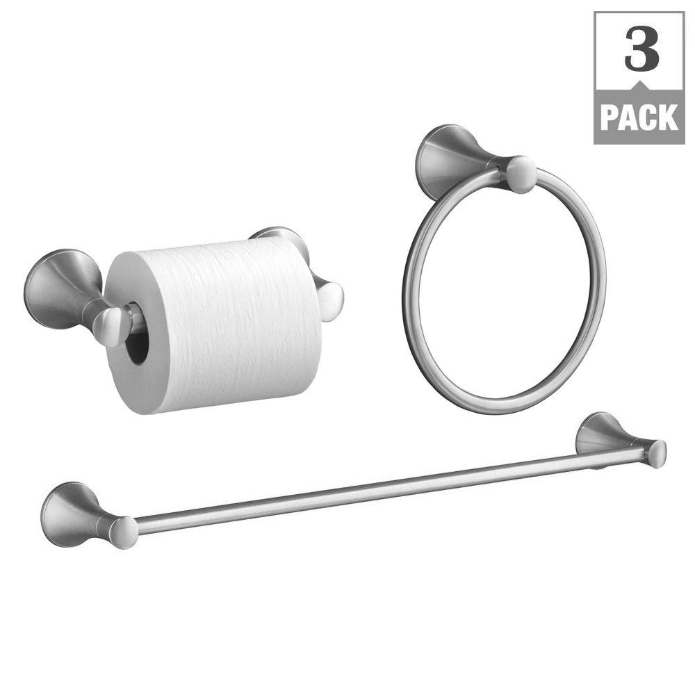 KOHLER Alteo 3Piece Accessory Bundle with Towel Bar, Towel Ring and