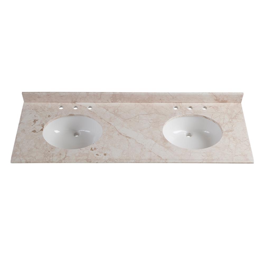 Home Decorators Collection 61 in. W x 22 in. D Stone Effects Double