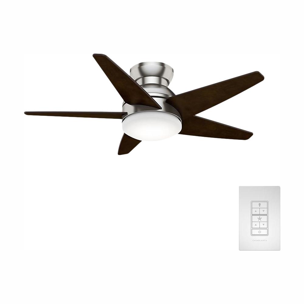 Casablanca Isotope 44 In Led Indoor Brushed Nickel Ceiling Fan With Light And Wall Control