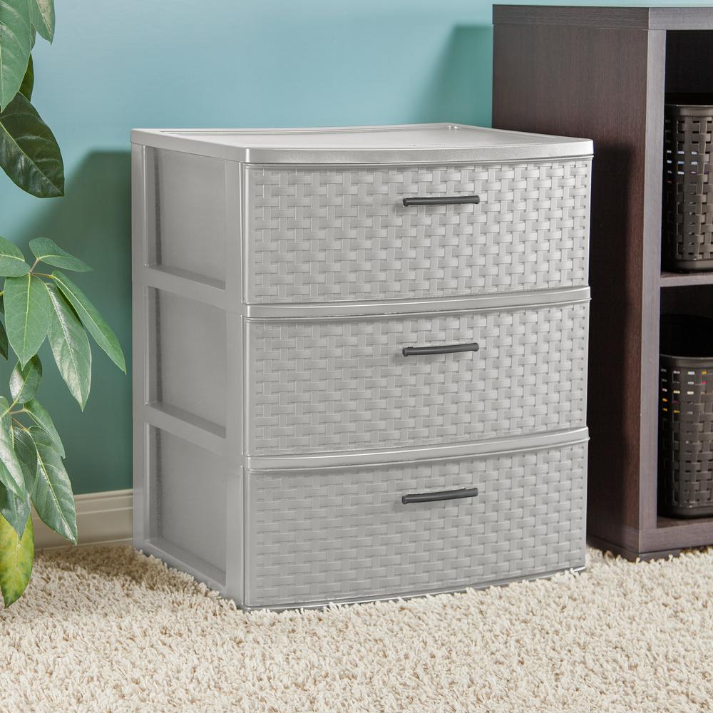 Sterilite 21 875 In X 24 In Wide Weave 3 Drawer Unit 25306a01