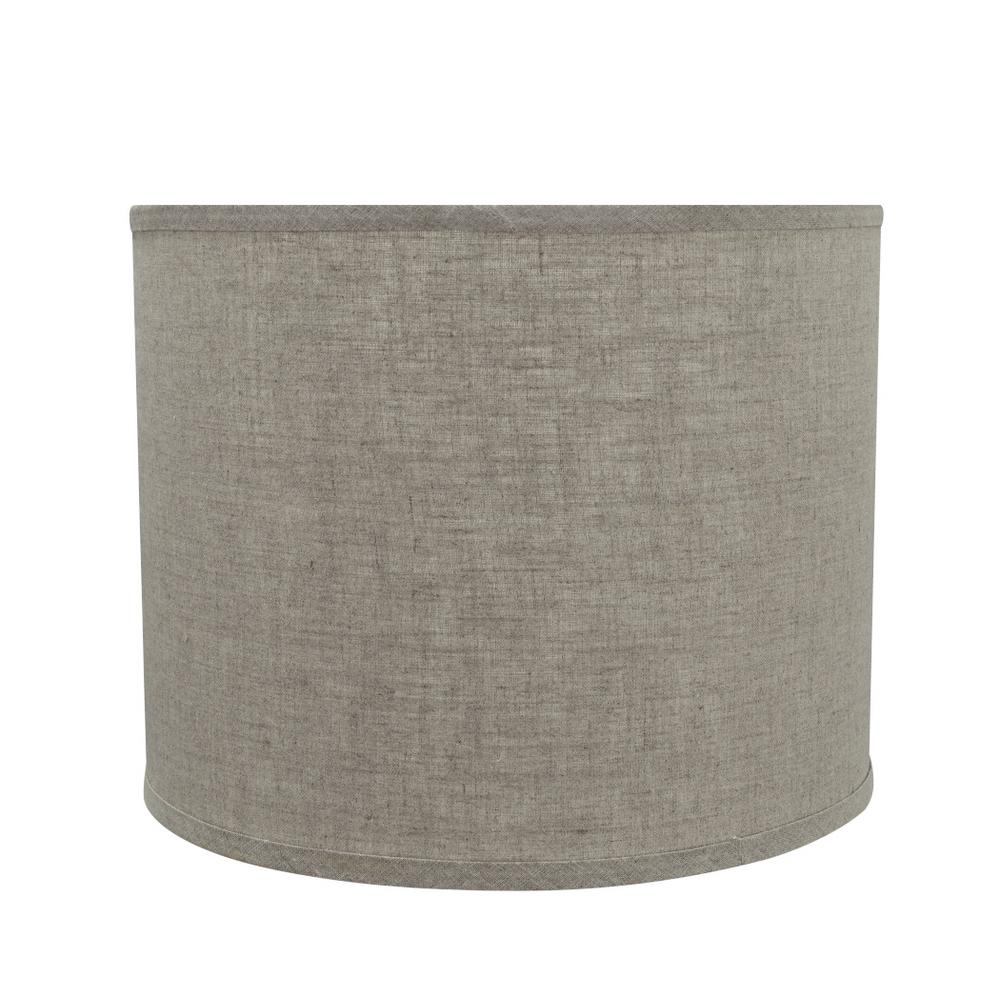 Aspen Creative Corporation 14 In X 11 Grey Hardback Drum Grey Hardback Drum Cylinder Lamp Shade