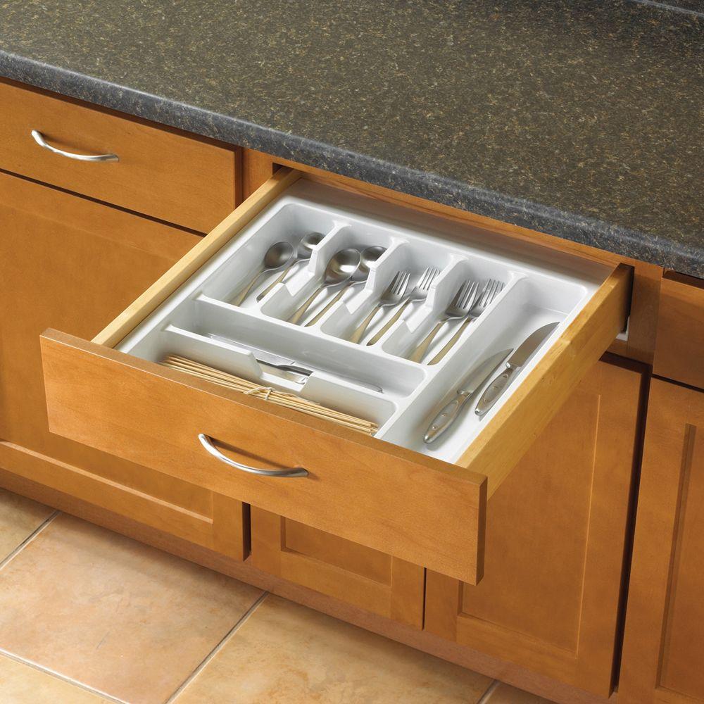 Real Solutions for Real Life 18 in. 21 in. White Tableware Organizer