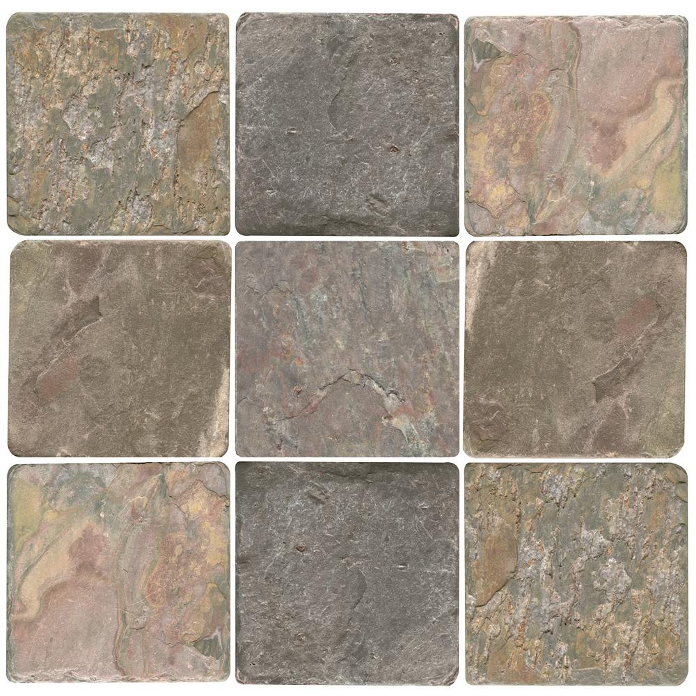 Stone Backsplash 4x4 Natural Stone Tile Tile The Home Depot