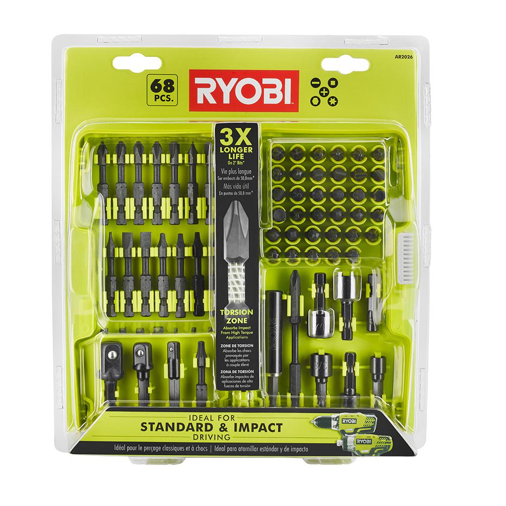Ryobi Impact Driving Kit (68Piece) Nut Drivers Hex Socket Fasteners