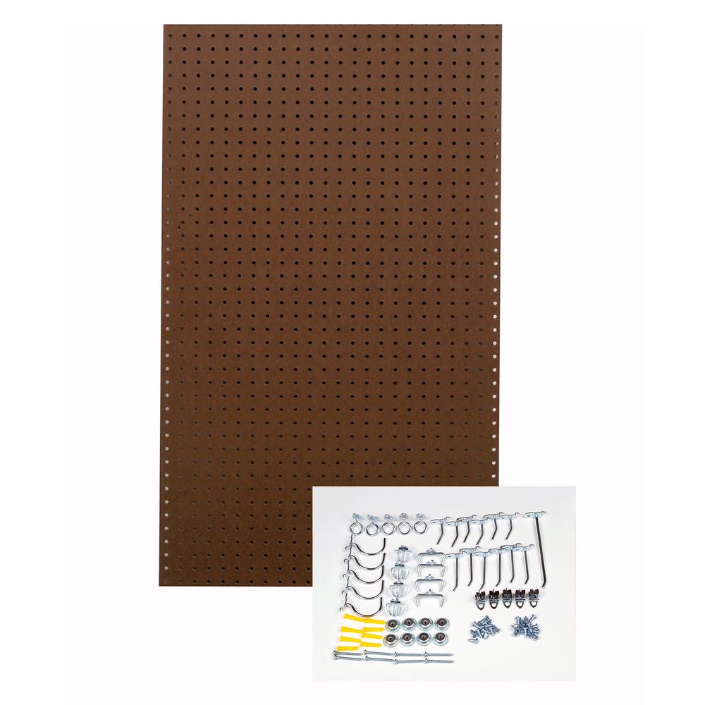 Tempered Wood Pegboard 24 in. H x 42 in. W Pegboard 1Pack Brown
