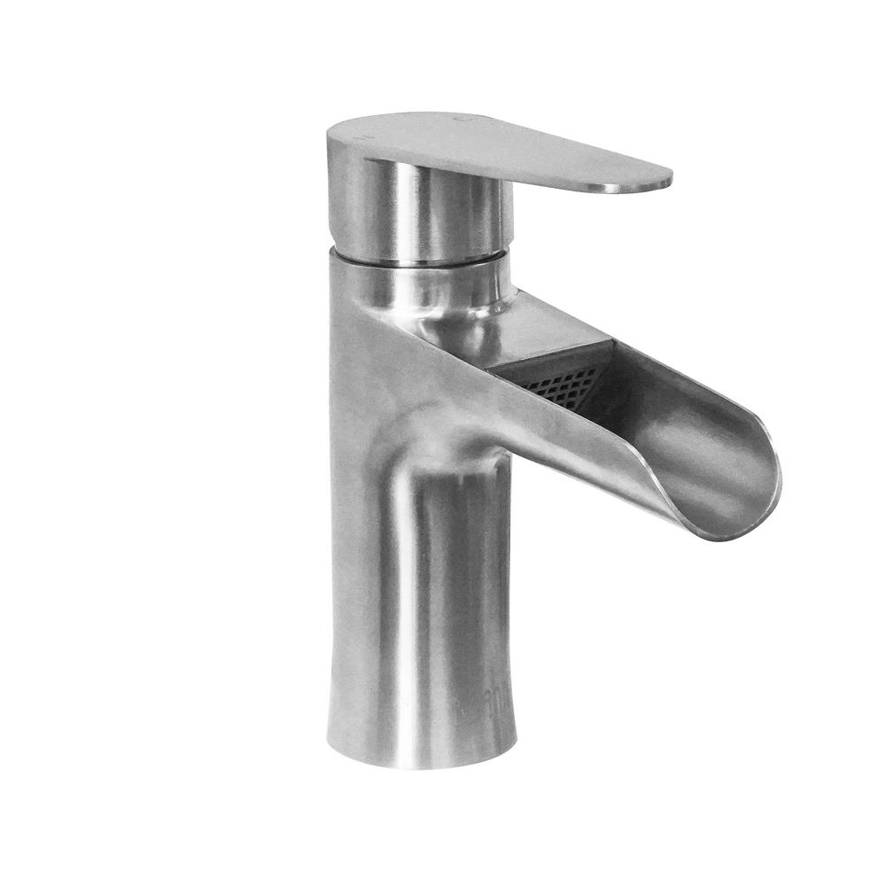 Boann Megan Single Hole Single Handle Bathroom Faucet In Stainless Steel Bnybf M16s The Home Depot