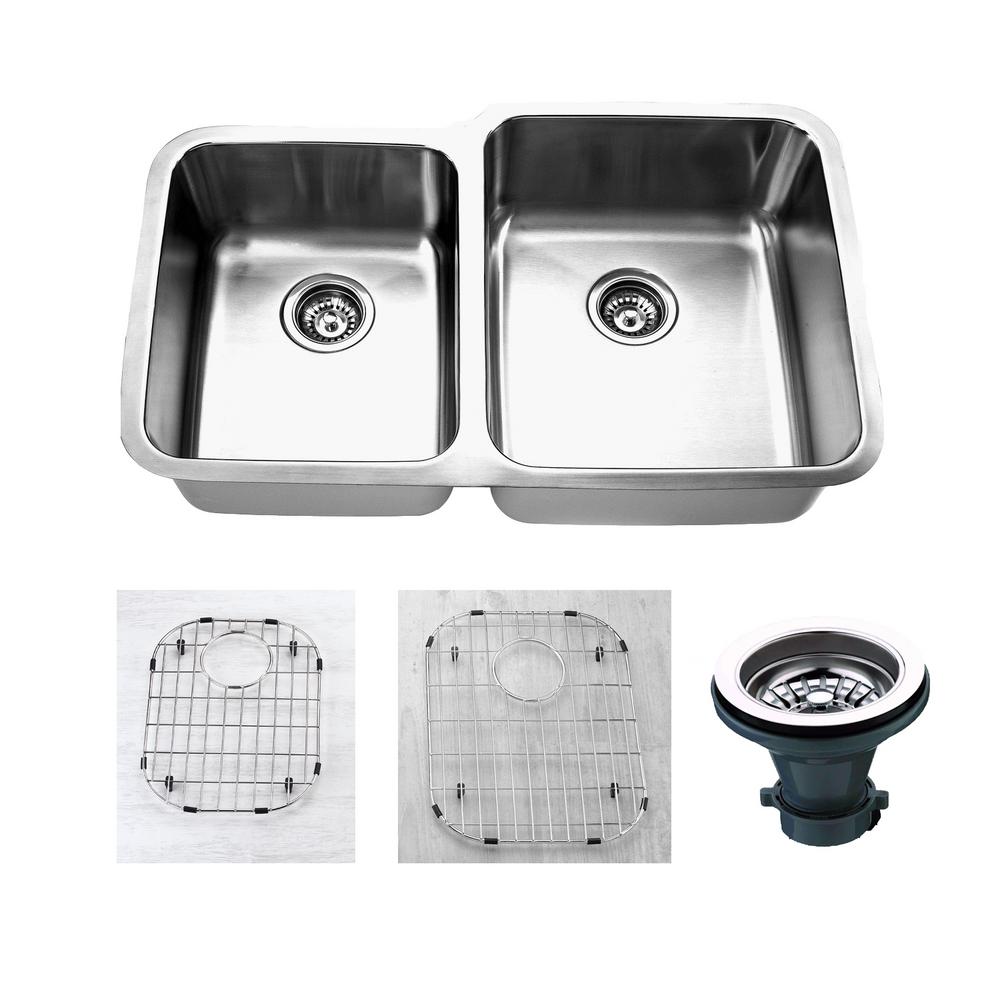 Triple Bowls Stainless Steel Kitchen Sink Cabinet With Faucets