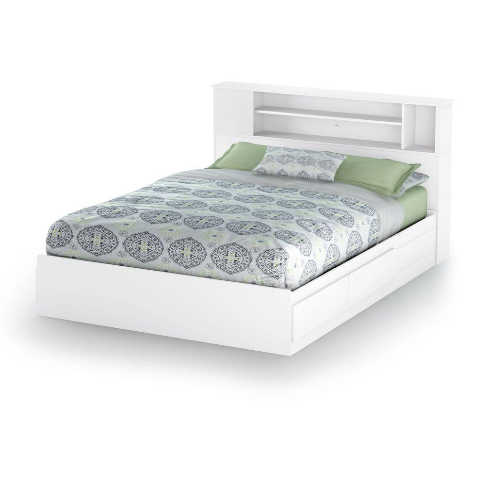 South S Vito 2 Drawer Queen Size Storage Bed In Pure