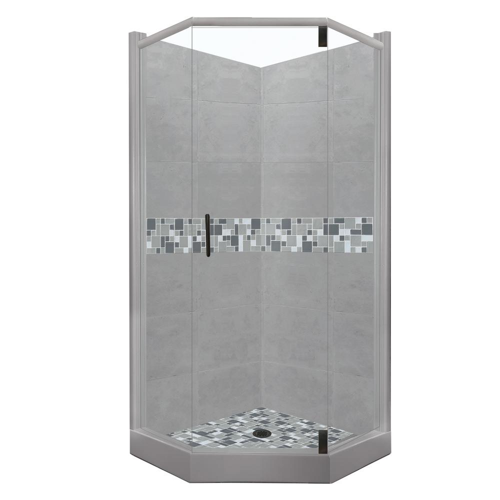 American Bath Factory Newport Grand Hinged 42 in. x 42 in. x 80 in. NeoAngle Shower Kit in Wet