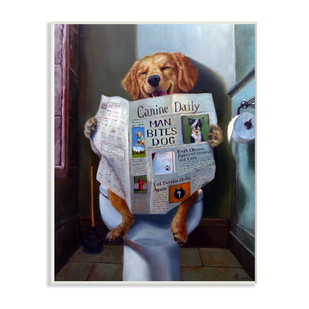 Newspaper On Toilet Funny Painting 