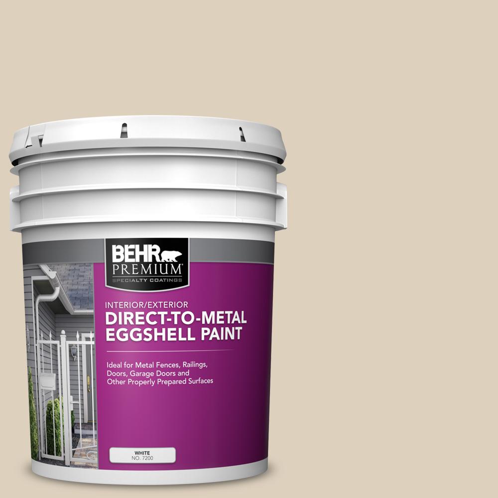 BEHR PREMIUM 5 gal. #OR-W07 Spanish Sand Eggshell Direct to Metal ...