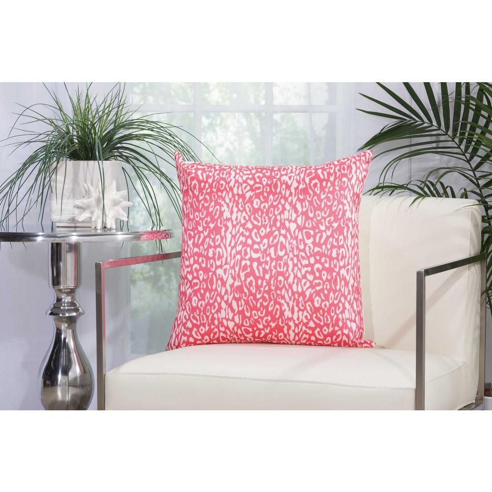 Mina Victory Leopard Hot Pink Polyester Standard Throw Pillow
