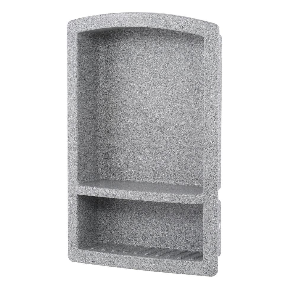 Swan Recessed Solid Surface Soap Dish in Gray GraniteRS2215042 The Home Depot