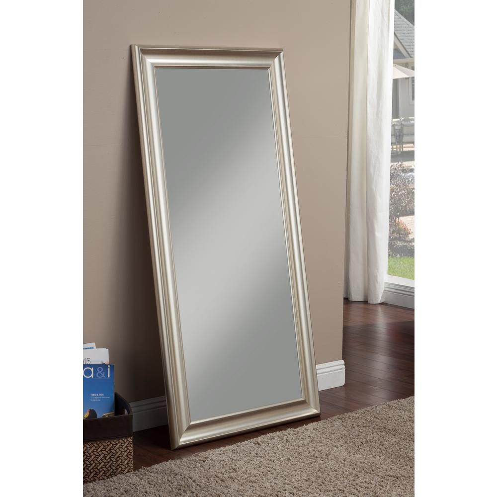 Floor Mirrors The Home Depot Champagne Silver Full Length Leaner Floor Mirror